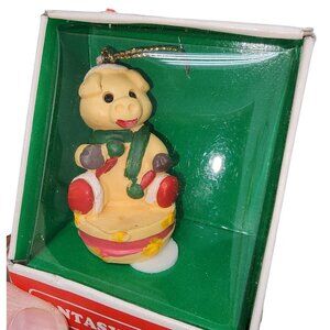 Vintage Fantasy Decor Christmas Tree Ornaments NOS Taiwan NIB Pig Piggy Drum